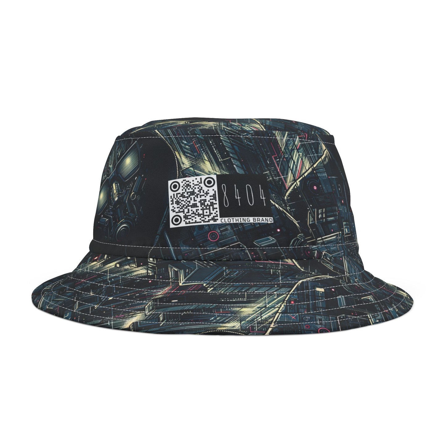 Tech Noir Aesthetics Sleek Tech Streetwear Bucket Hat - 8404 Design-56