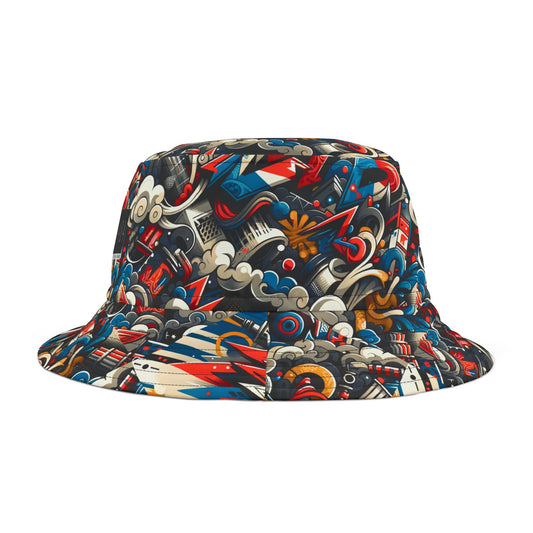 Neo-Traditional Street Art Modern Street Art Fusion Bucket Hat - 8404 Design-52