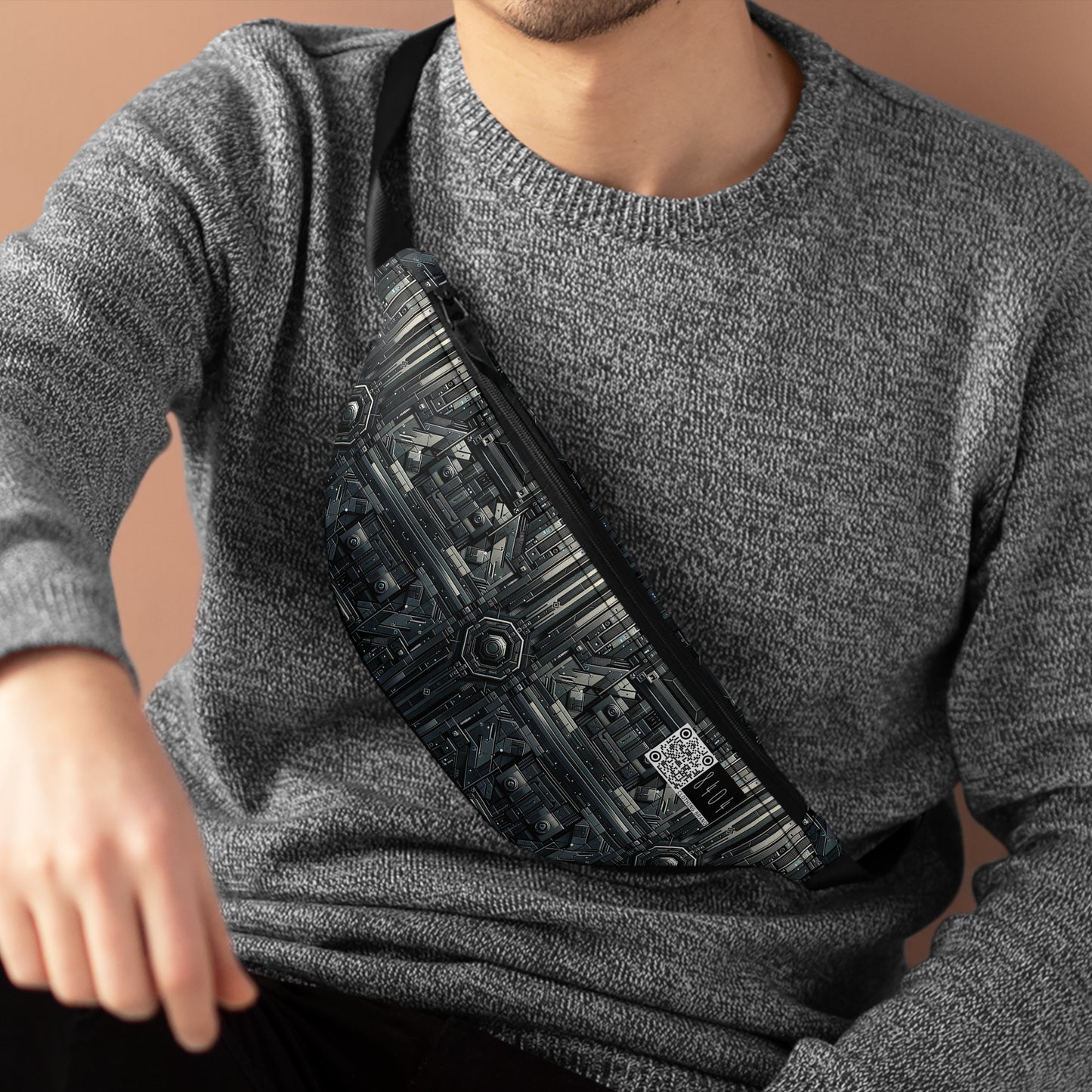 Tech Noir Futuristic Tech Aesthetic with a Dark Twist Fanny Pack - 8404 Design-68