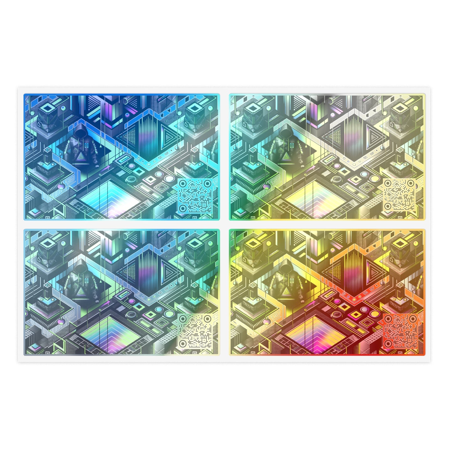 Retro Futurism Graphics Tech-Forward Streetwear Sticker Sheets - 8404 Design-52