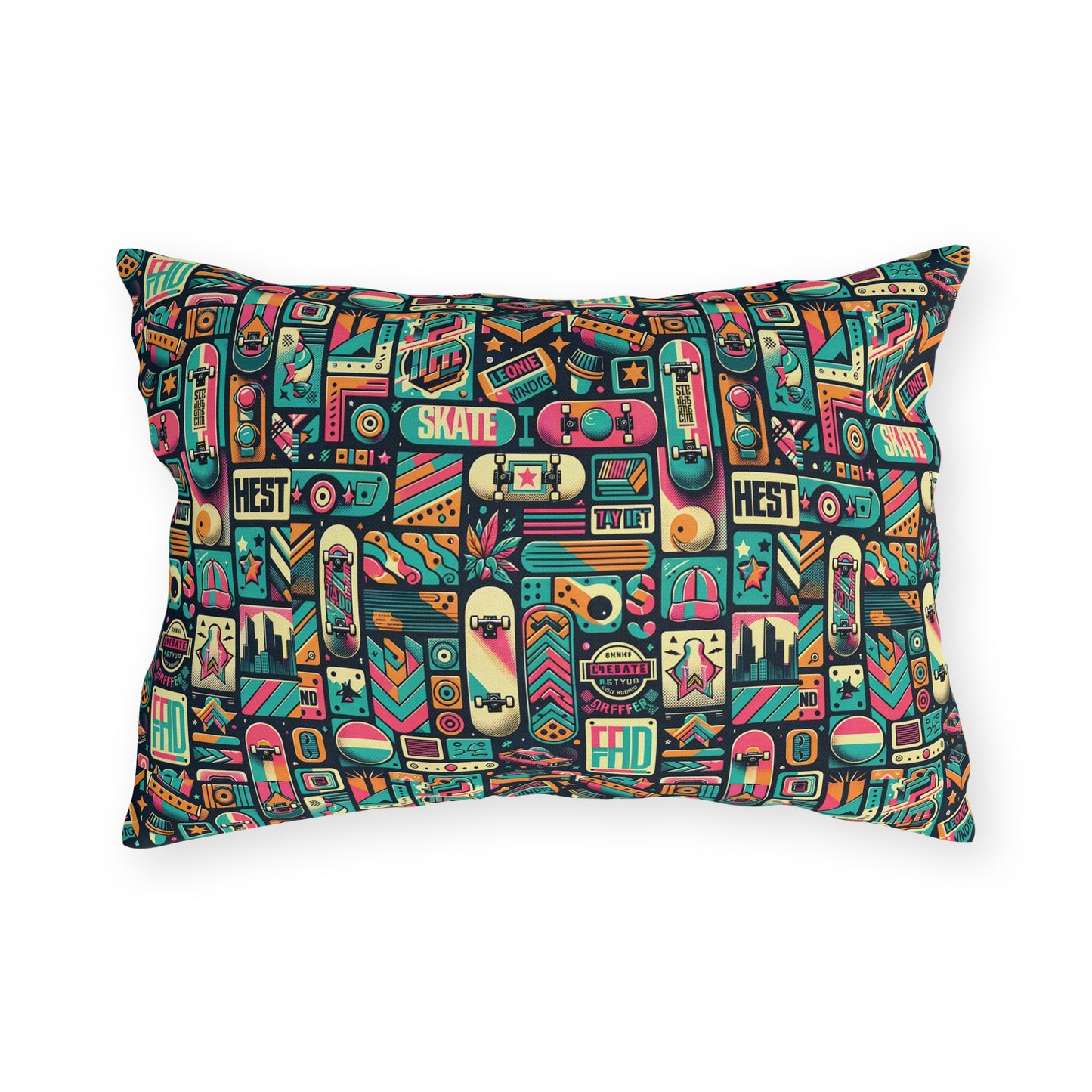Skate Culture Revival Urban Retro Cool Outdoor Pillow - 8404 Design-61
