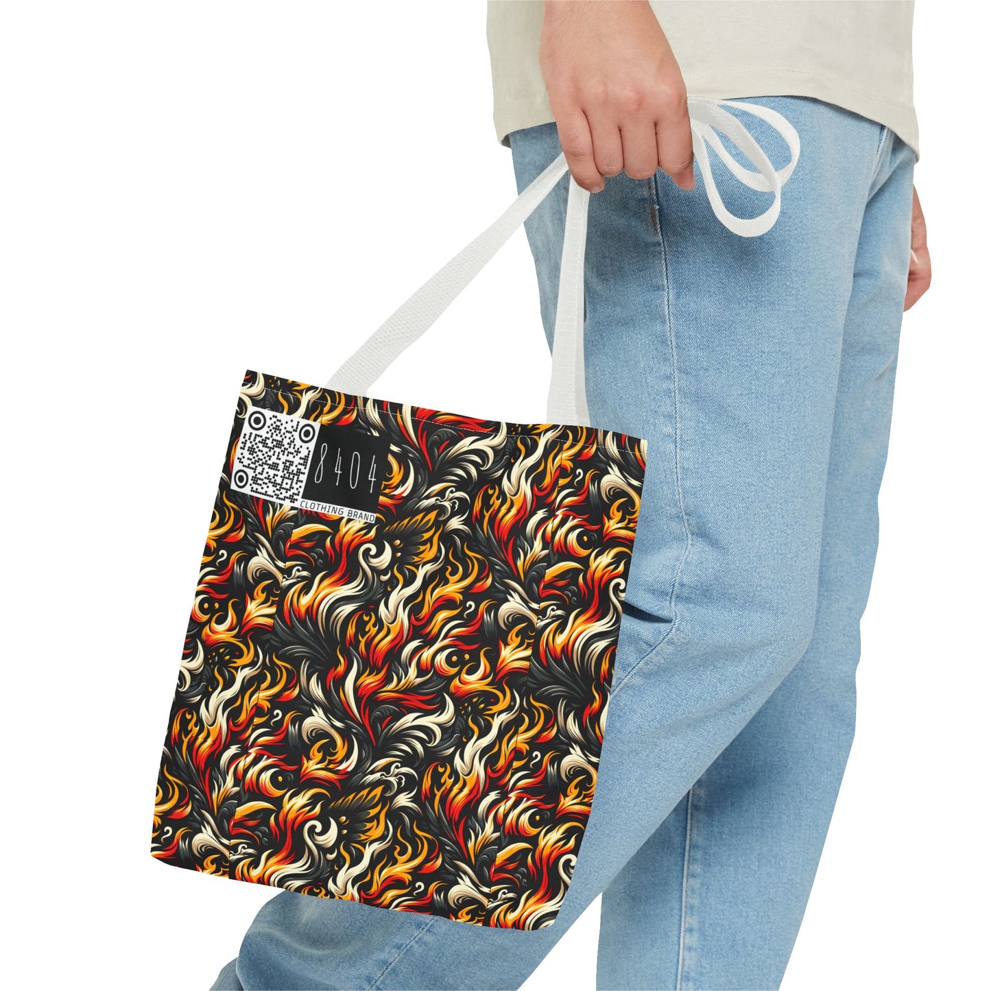 Fire & Flames Bold Streetwear Statement Tote Bag - 8404 Design-55