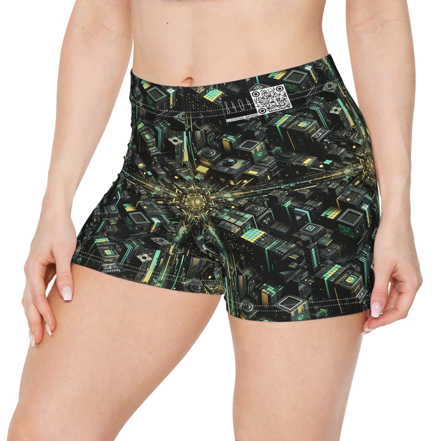 Tech Noir Graphics Tech-Inspired Streetwear Women's Shorts - 8404 Design-66