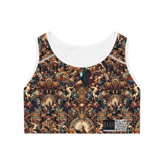 Digital Renaissance Luxurious Streetwear Inspired By Classical Art With a Modern Twist Sports Bra - 8404 Design-64