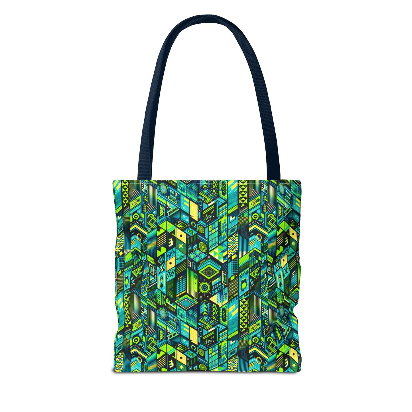 Tech-Infused Neon Tech-Forward Streetwear Tote Bag - 8404 Design-61