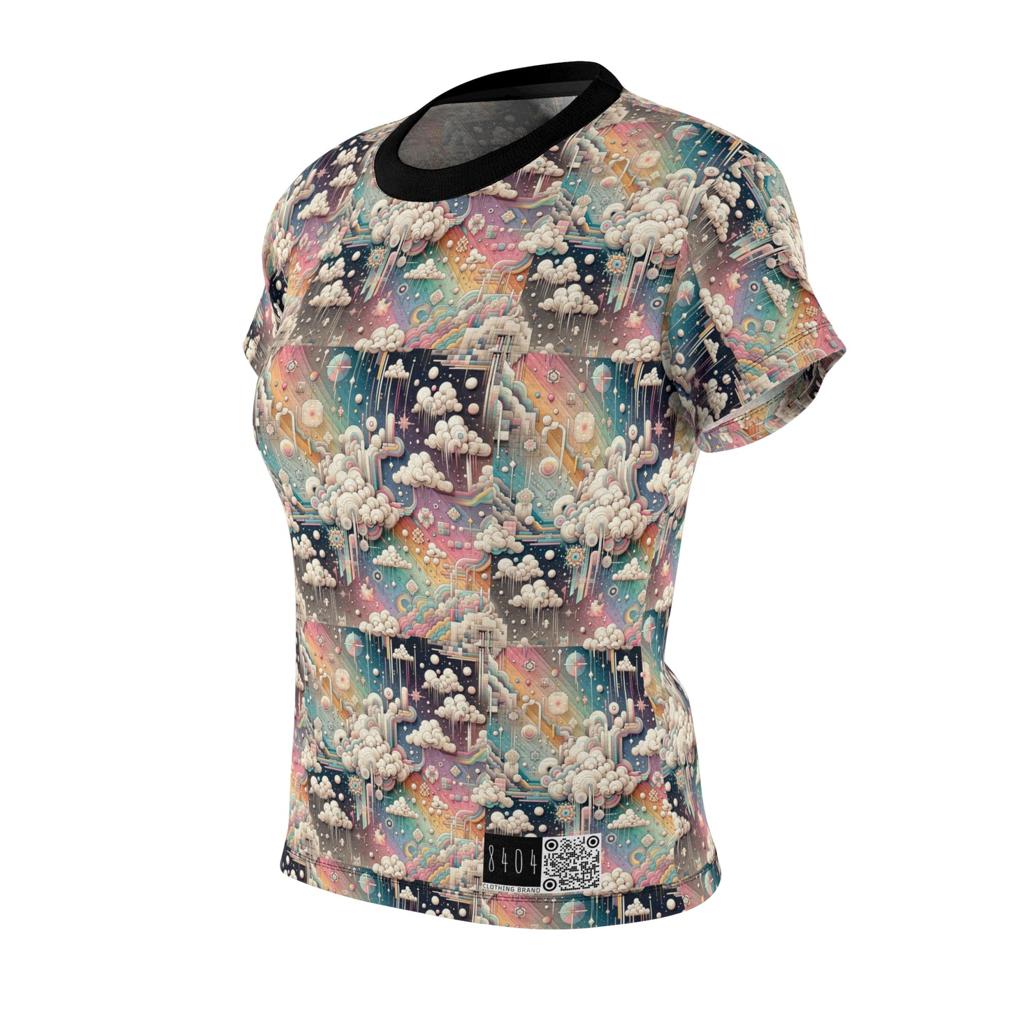 Digital Dreamland Whimsical and Nostalgic Streetwear With a Digital Twist Women's Cut & Sew Tee - 8404 Design-52