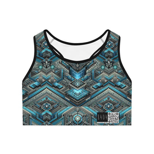 Tech-Infused Futurism Sleek Tech Edge Sports Bra - 8404 Design-49