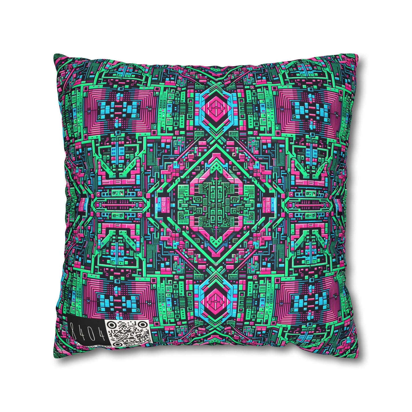 Digital Glitch Vibes Tech-Inspired Streetwear Faux Suede Square Pillowcase - 8404 Design-71