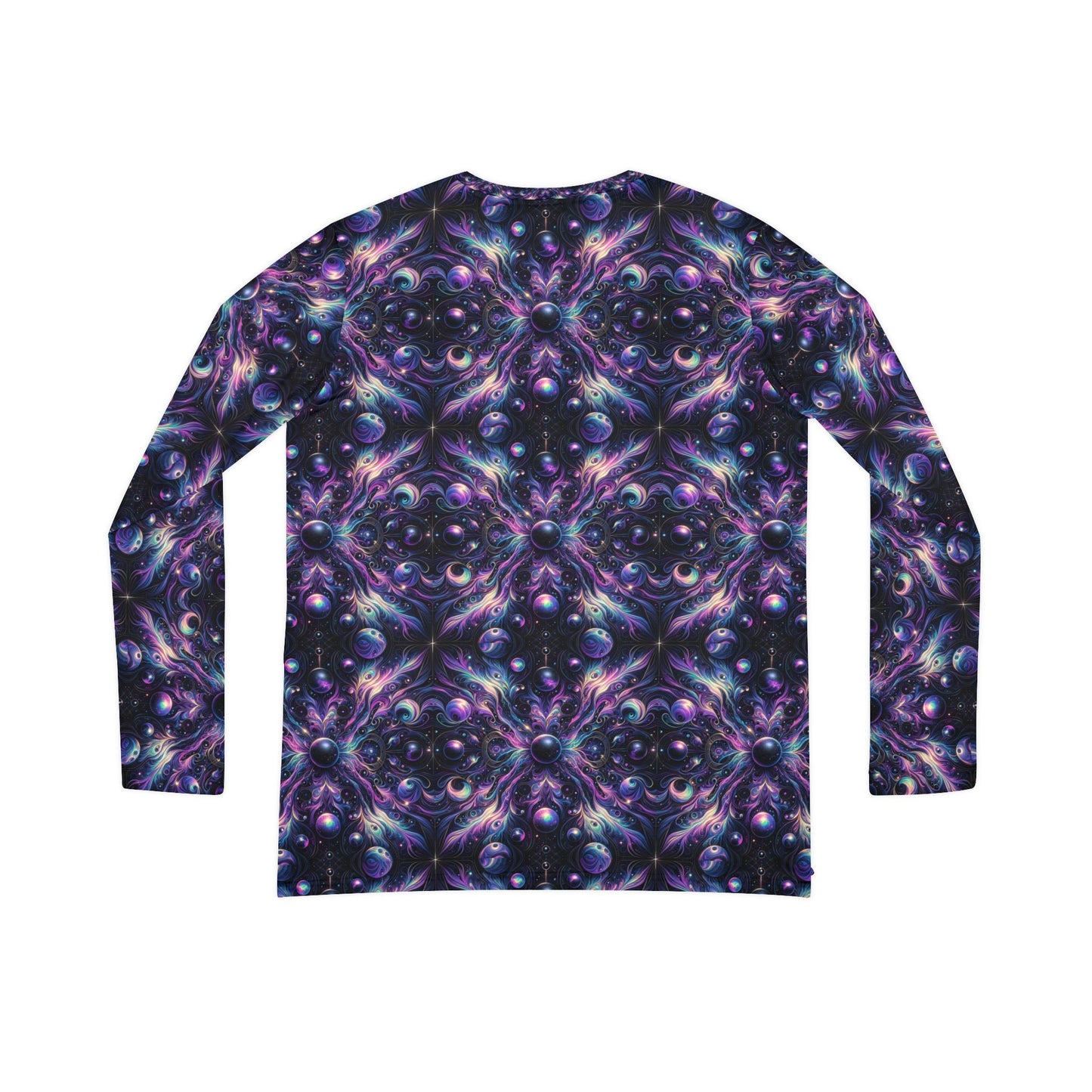 Galactic Hues Tech-Forward Cosmic Fusion Women's Long Sleeve V-Neck Shirt - 8404 Design-41