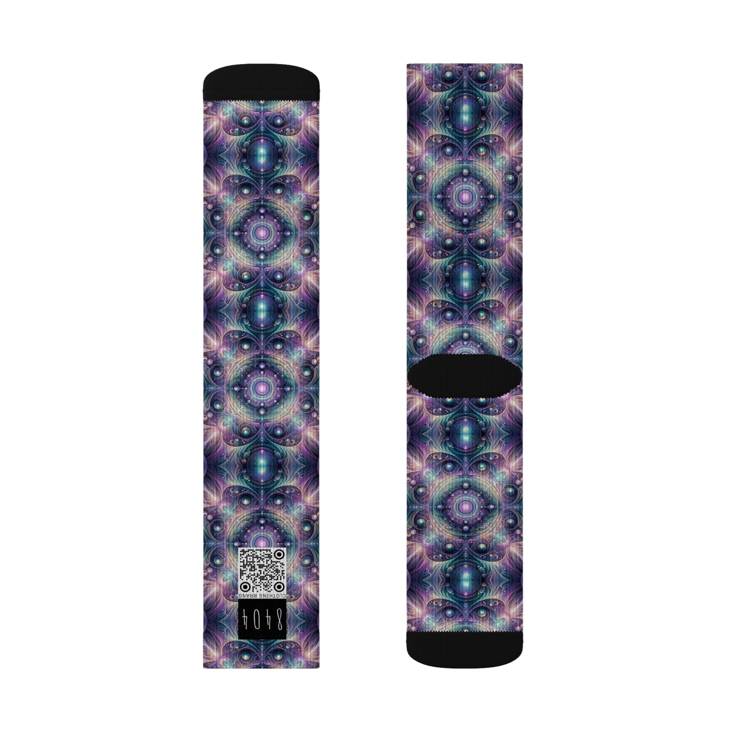 Iridescent Tech Fusion Tech-Forward Streetwear Sublimation Socks - 8404 Design-61