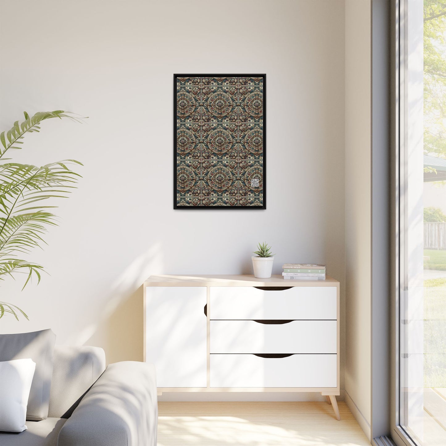 Urban Renaissance Historical Fusion With Street Edge Matte Canvas, Framed (multi-Color) - 8404 Design-57 A