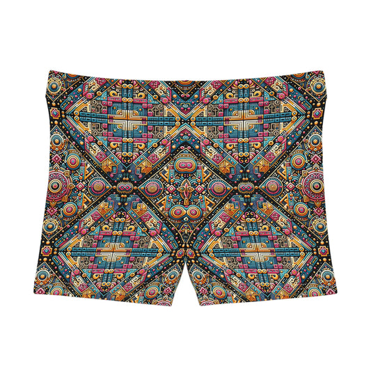 Cultural Fusion Tech Blend of Cultural Heritage With Tech-Inspired Elements Women's Shorts - 8404 Design-58