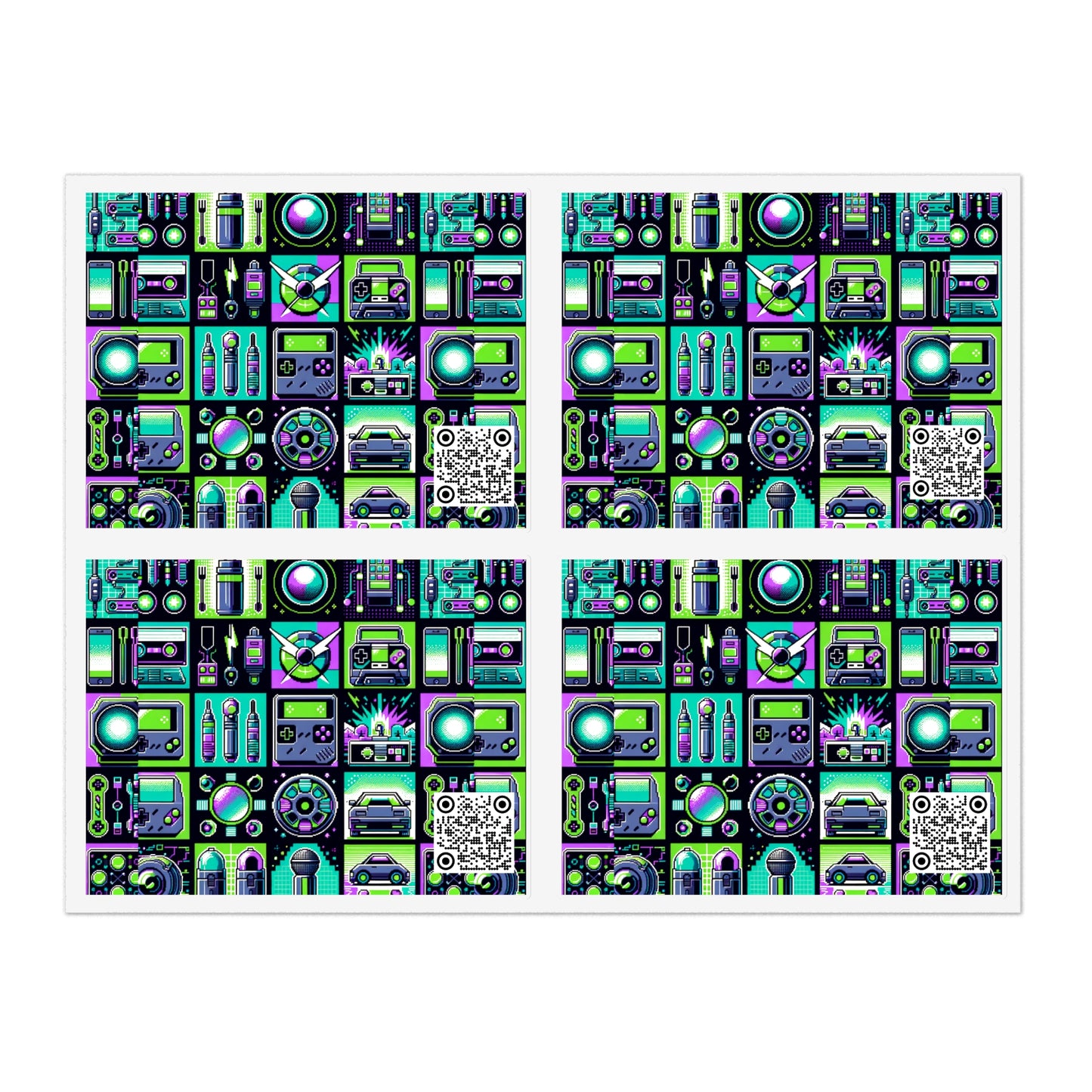 Retro Tech Graphics Tech-Inspired Nostalgia Sticker Sheets - 8404 Design-55