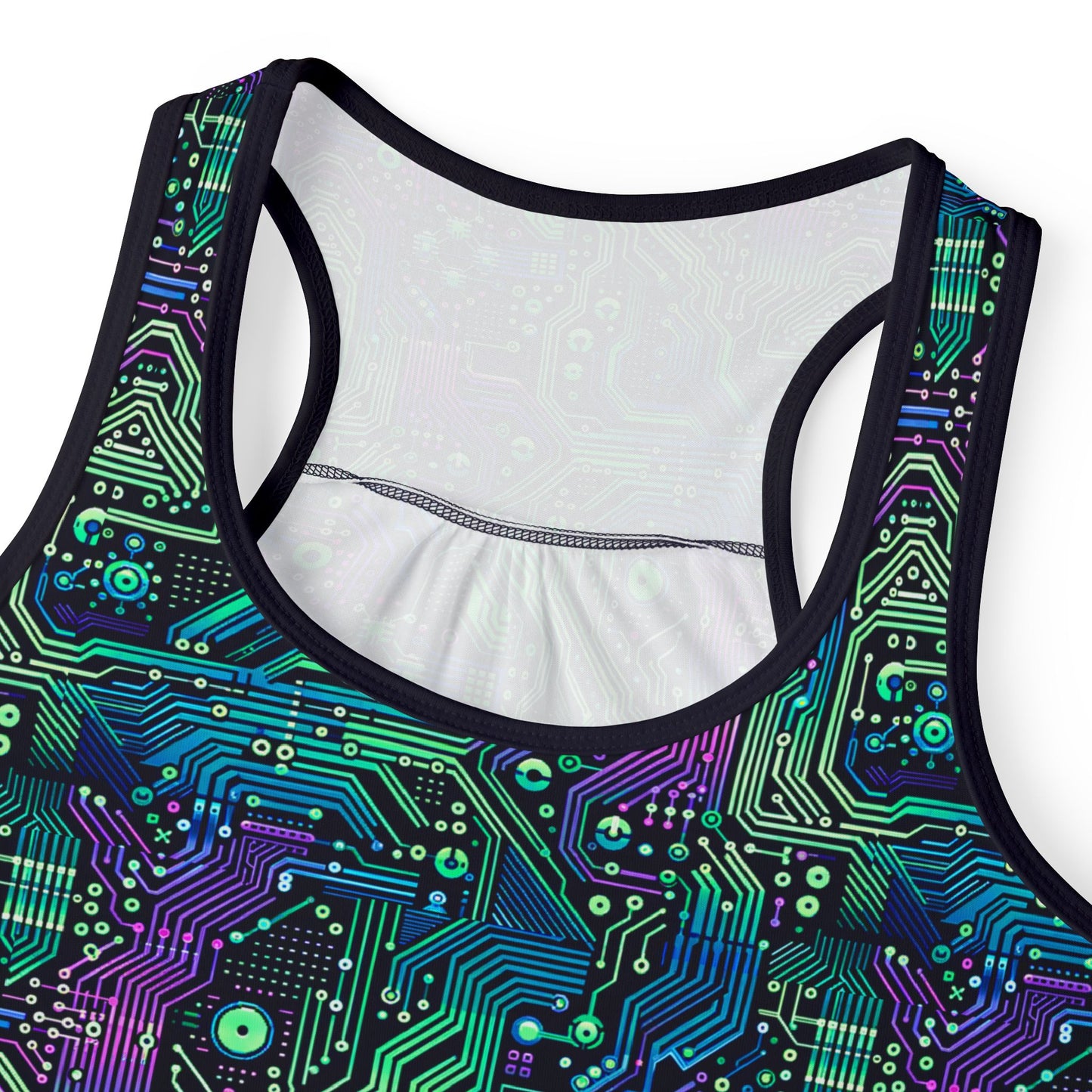 Tech-Infused Neon Tech-Forward Streetwear Women's Tank Top - 8404 Design-66