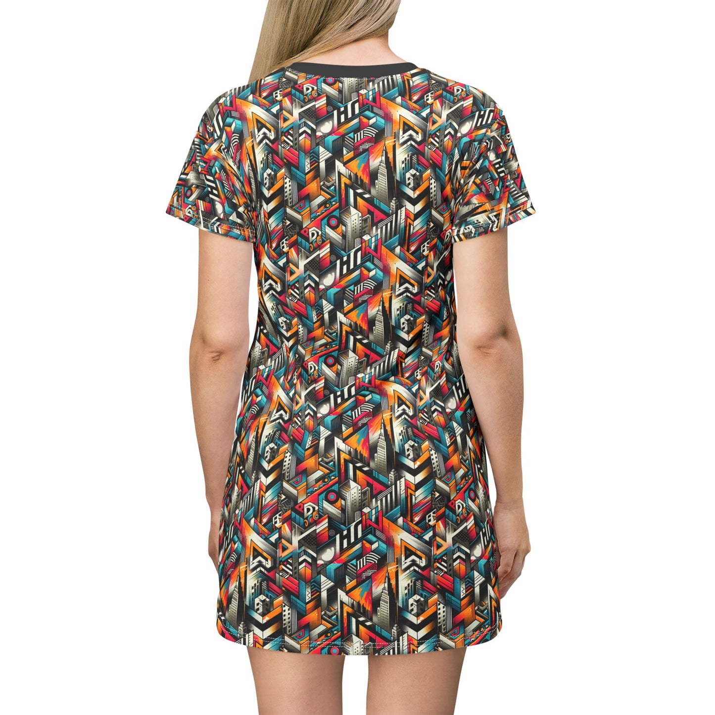 Graffiti Revival Urban Street Art T-Shirt Dress - 8404 Design-62