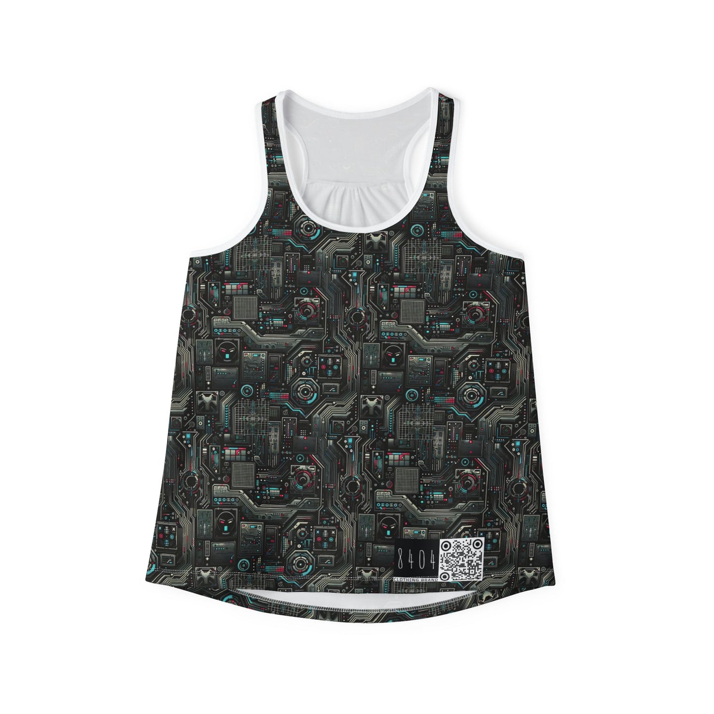 Tech Noir Aesthetics Sleek Tech Streetwear Women's Tank Top - 8404 Design-52