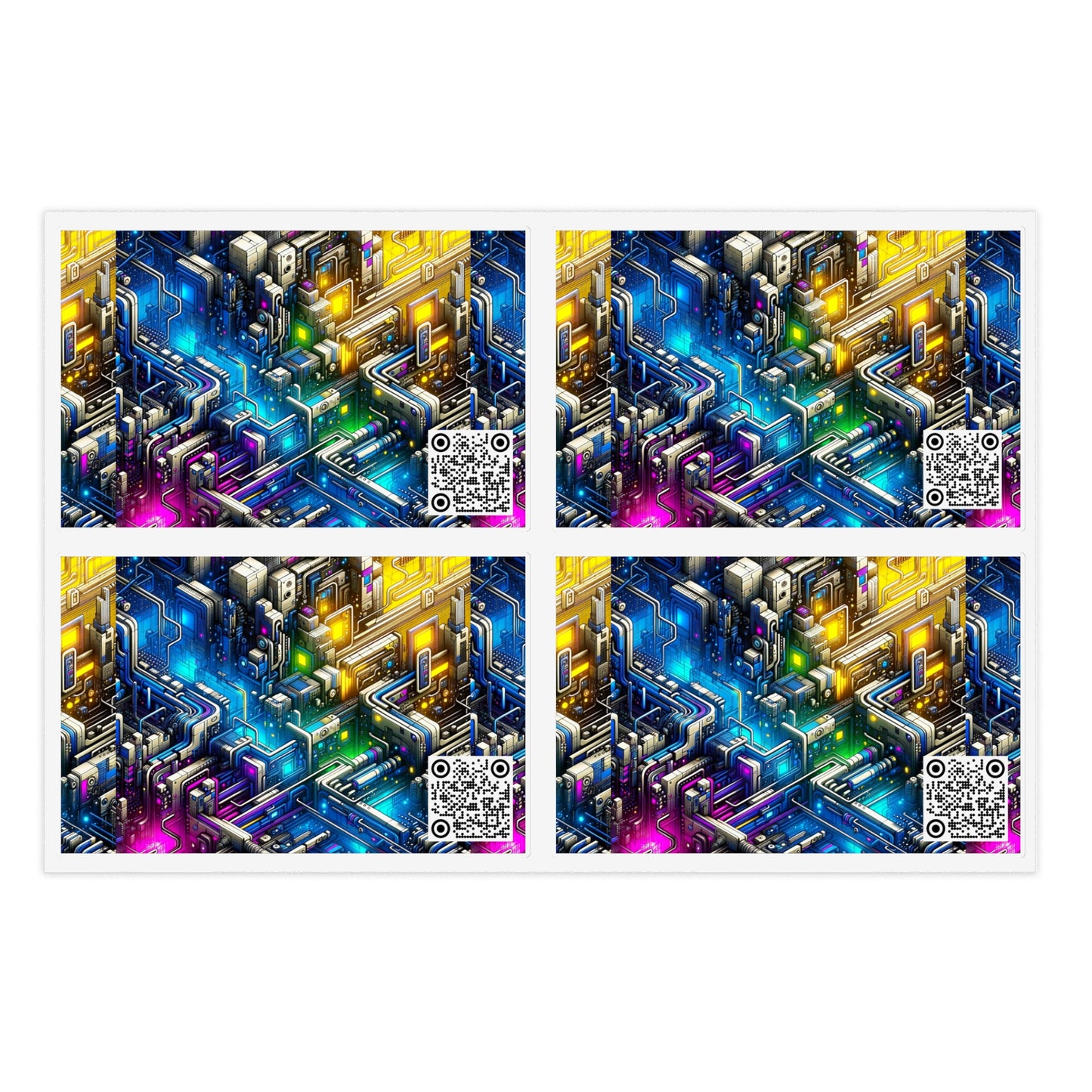 Tech Art Fusion Tech-Forward Streetwear Sticker Sheets - 8404 Design-45