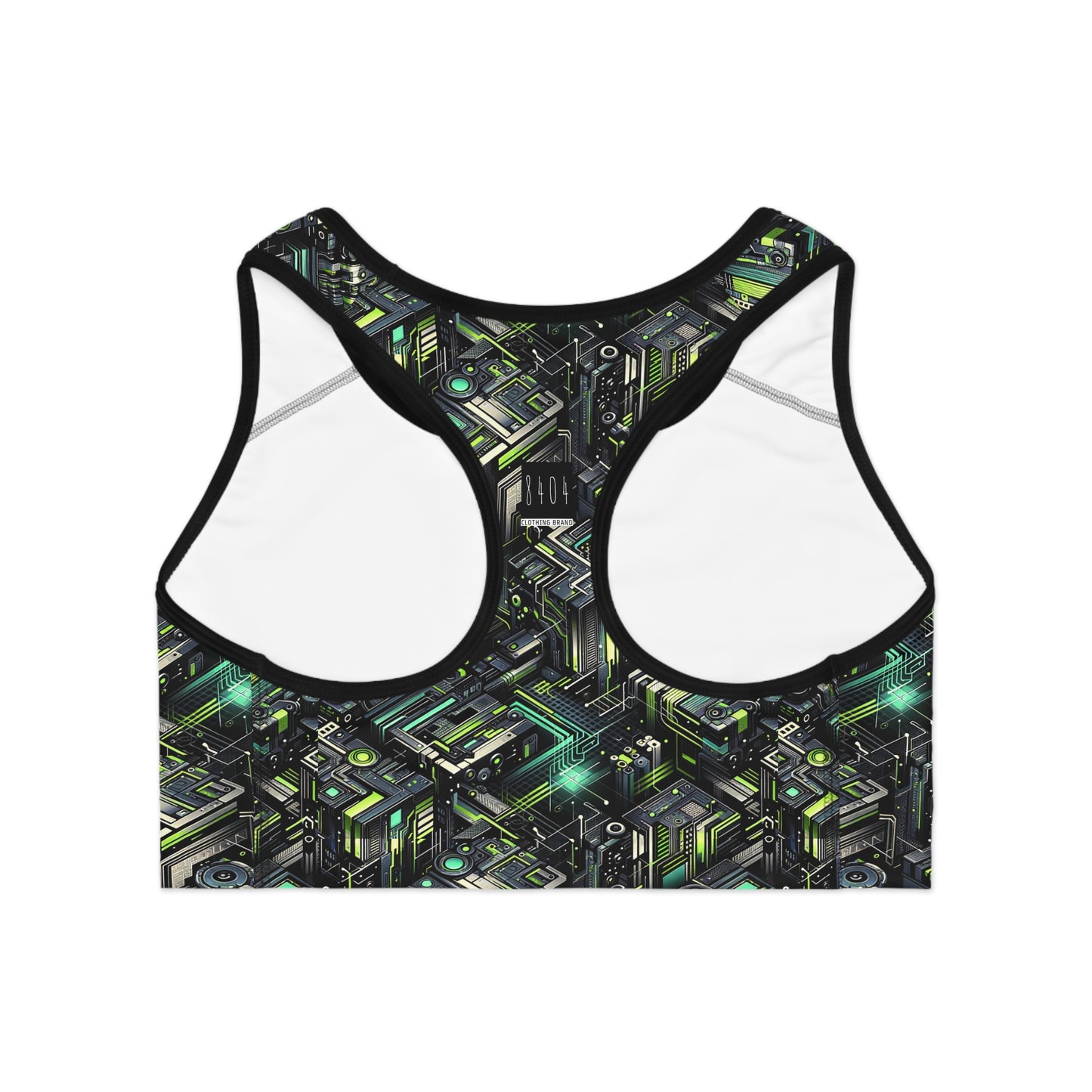 Tech-Infused Graphics Tech-Forward Streetwear Sports Bra - 8404 Design-47