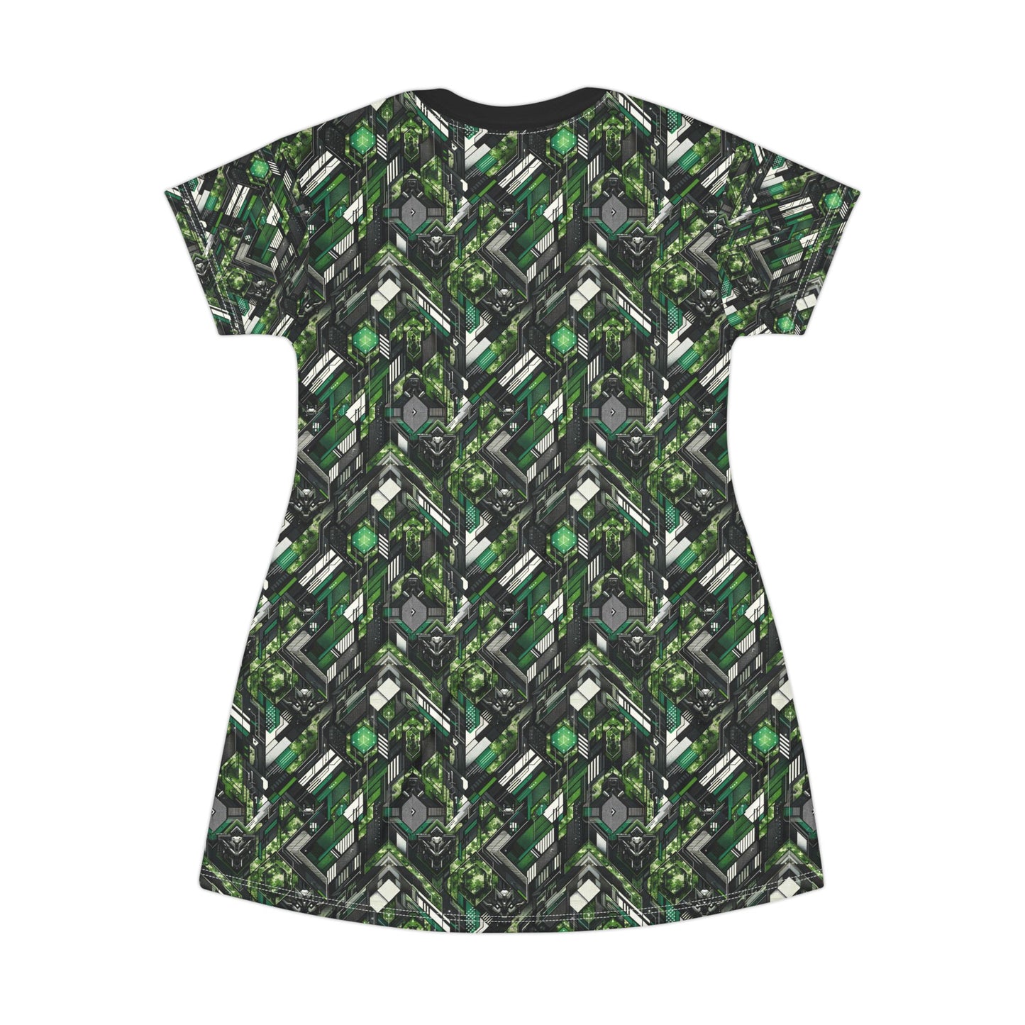 Tech Camo Fusion Tech-Forward Streetwear With a Futuristic Edge T-Shirt Dress - 8404 Design-58