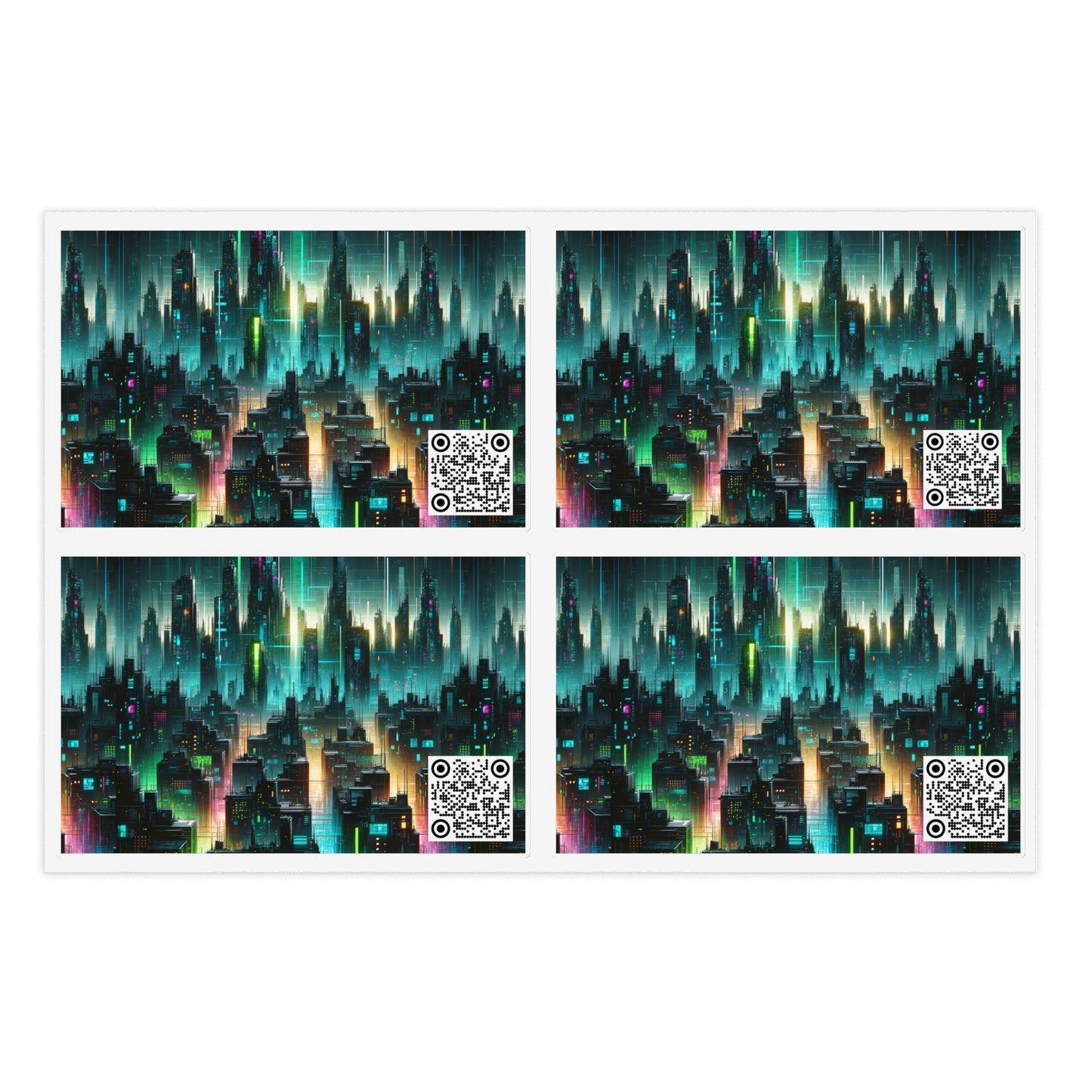 Tech Noir Aesthetics Tech-Forward Urban Dystopia Sticker Sheets - 8404 Design-62