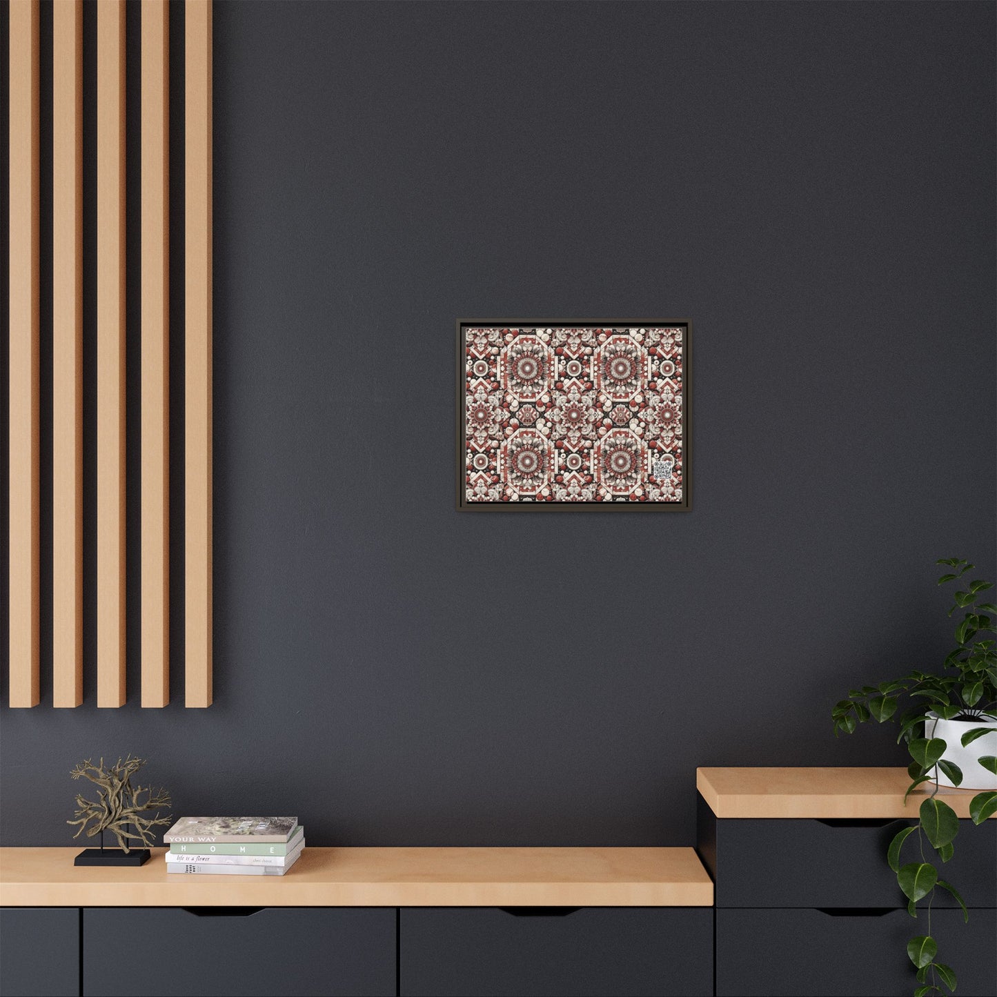 Neo Jomon Sculptural Aesthetics Artisanal Streetwear Matte Canvas, Framed (multi-Color) - 8404 Design-55 A