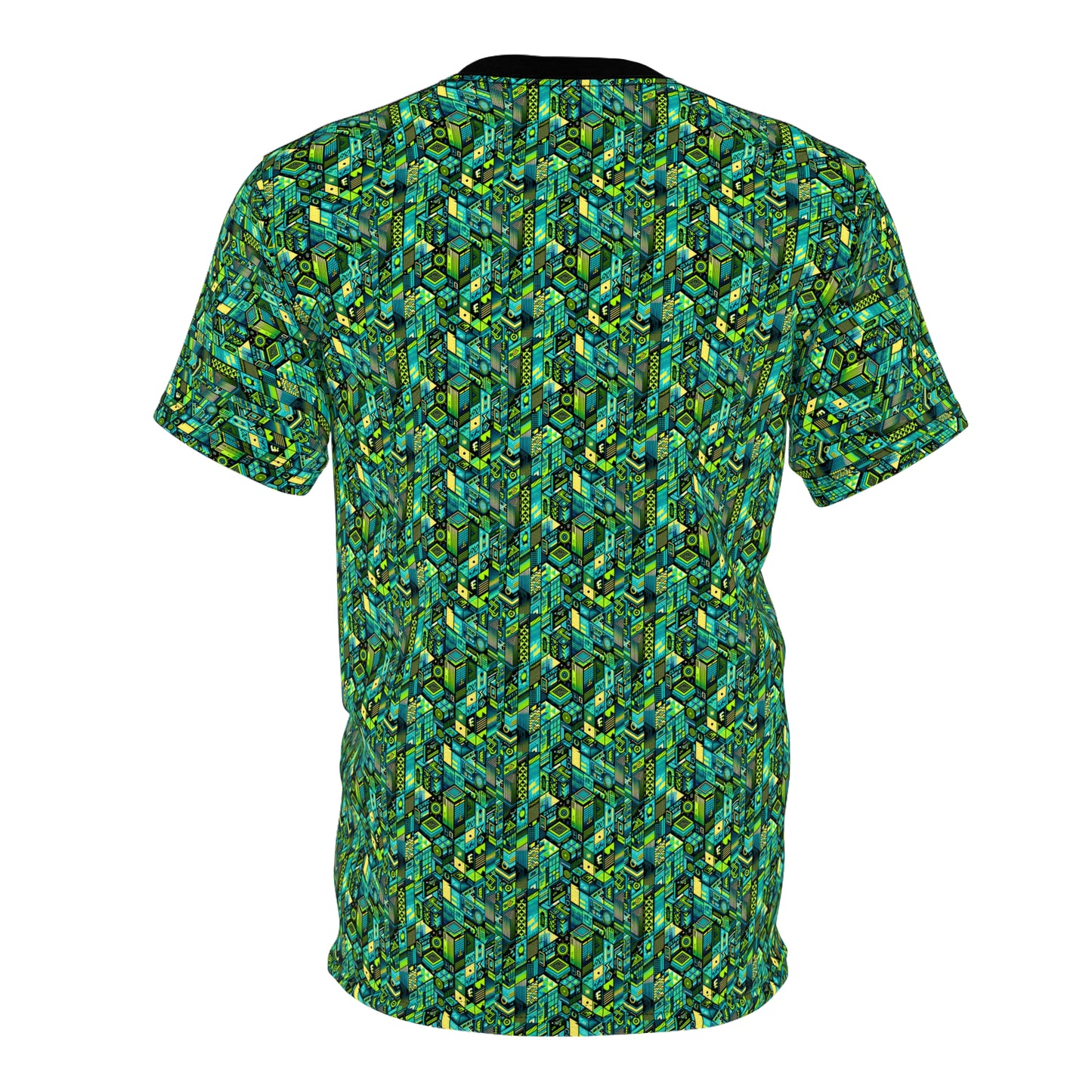 Tech-Infused Neon Tech-Forward Streetwear Unisex Cut & Sew Tee - 8404 Design-61