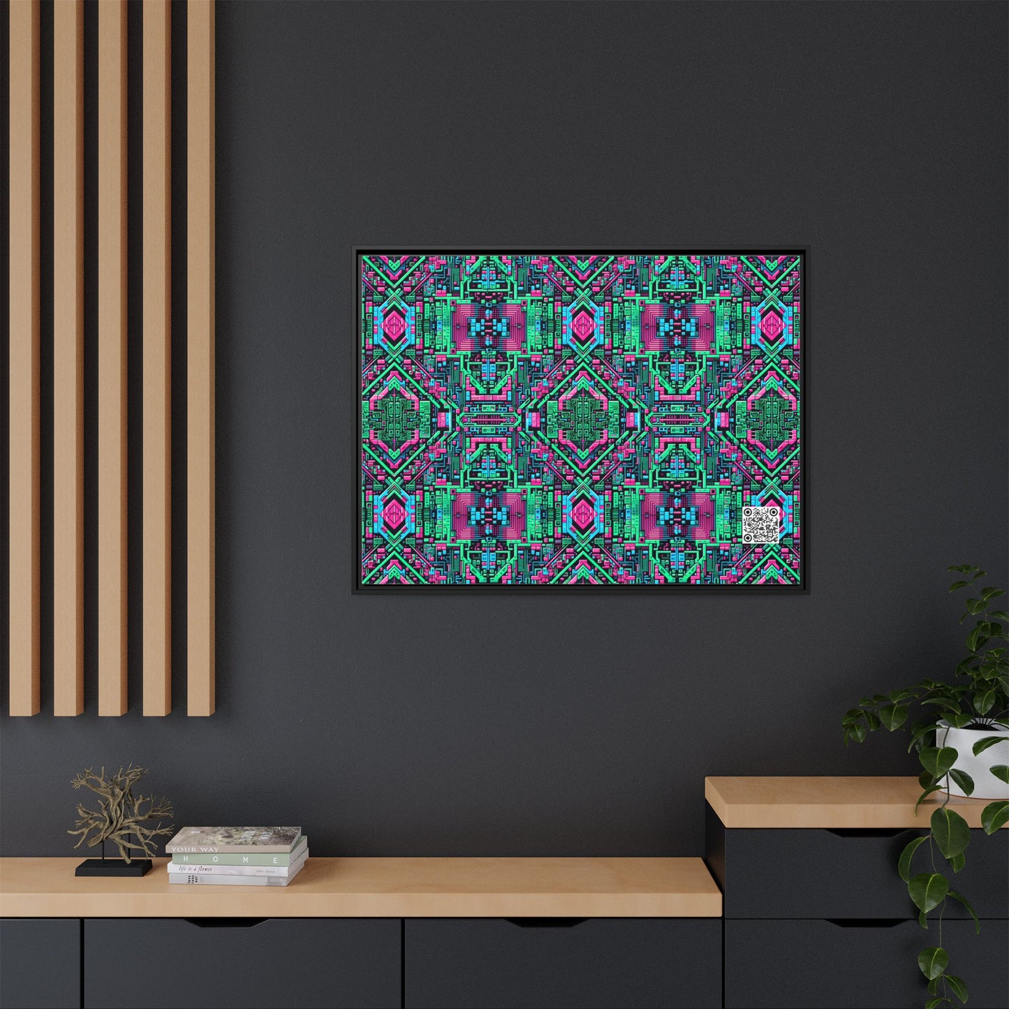 Digital Glitch Vibes Tech-Inspired Streetwear Matte Canvas, Framed (multi-Color) - 8404 Design-71 A