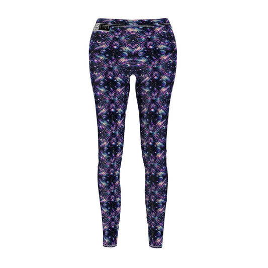 Galactic Hues Tech-Forward Cosmic Fusion Women's Cut & Sew Casual Leggings - 8404 Design-41