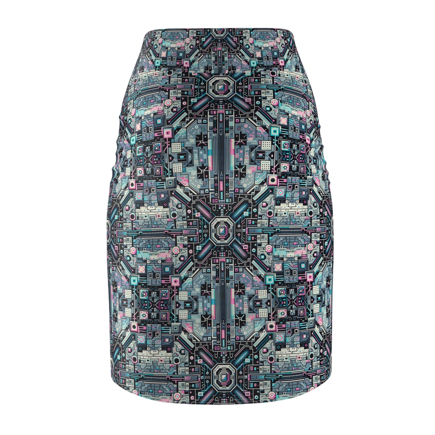 Digital Renaissance Tech-Forward Maximalism Women's Pencil Skirt - 8404 Design-44