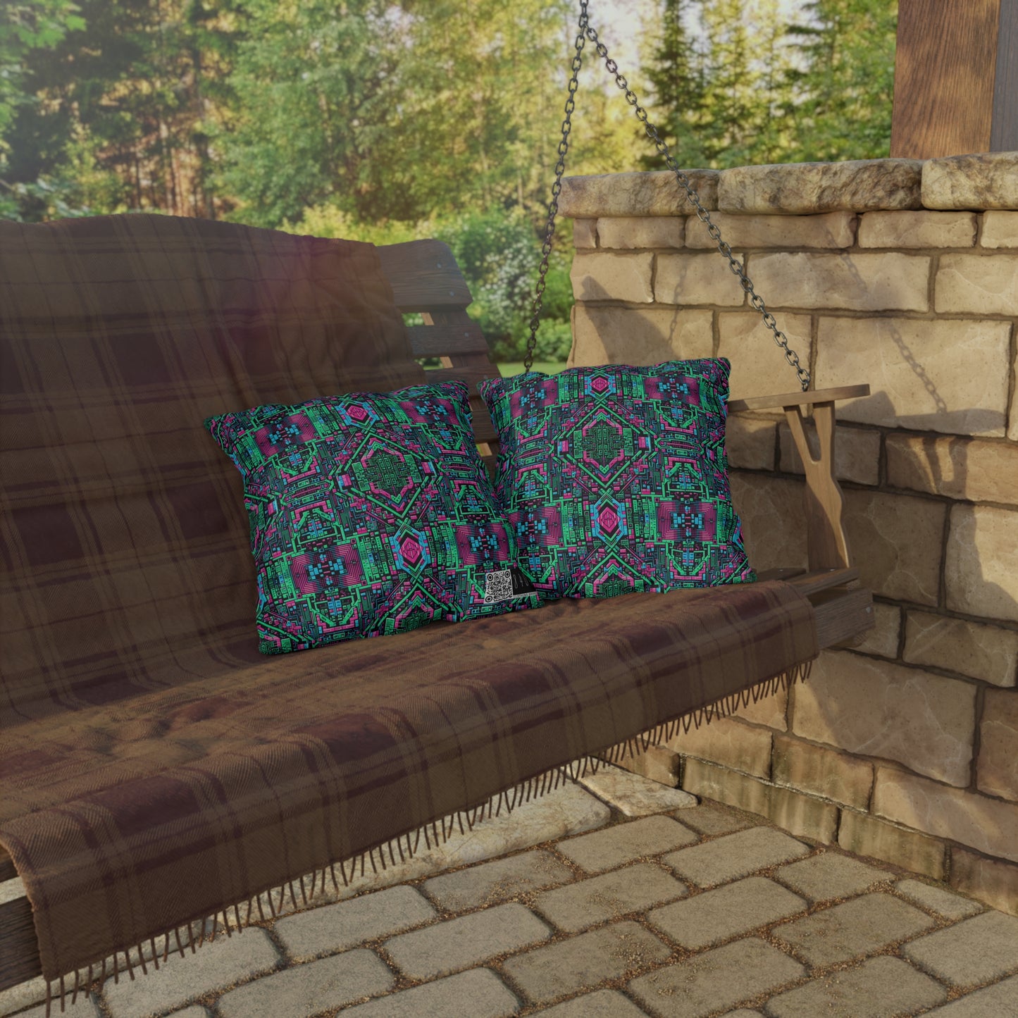 Digital Glitch Vibes Tech-Inspired Streetwear Outdoor Pillow - 8404 Design-71
