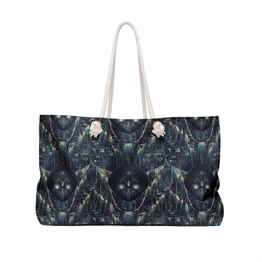 Tech Noir Aesthetics Sleek Tech Streetwear Weekender Bag - 8404 Design-56