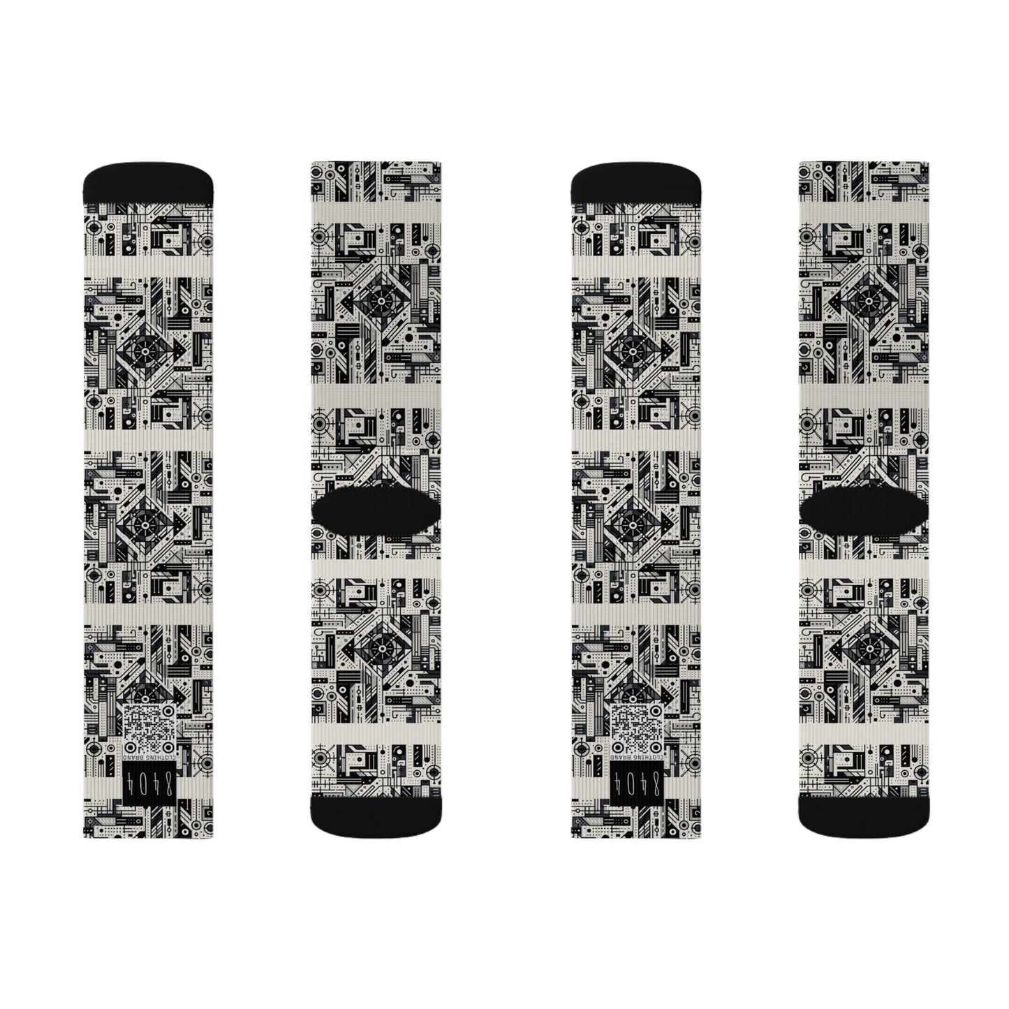 Digital Minimalism Minimalist Tech Sublimation Socks - 8404 Design-47