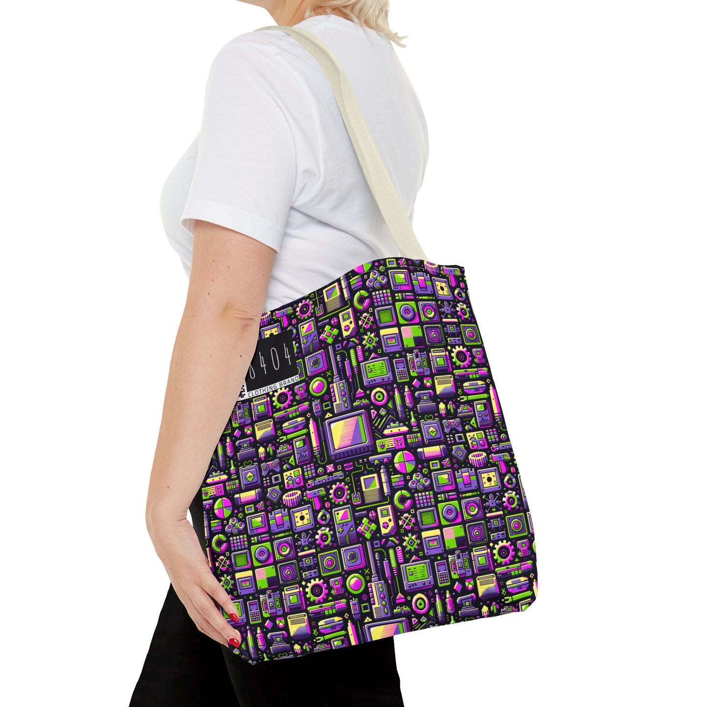 Digital Nostalgia Remix Modern Vintage Fusion Tote Bag - 8404 Design-67