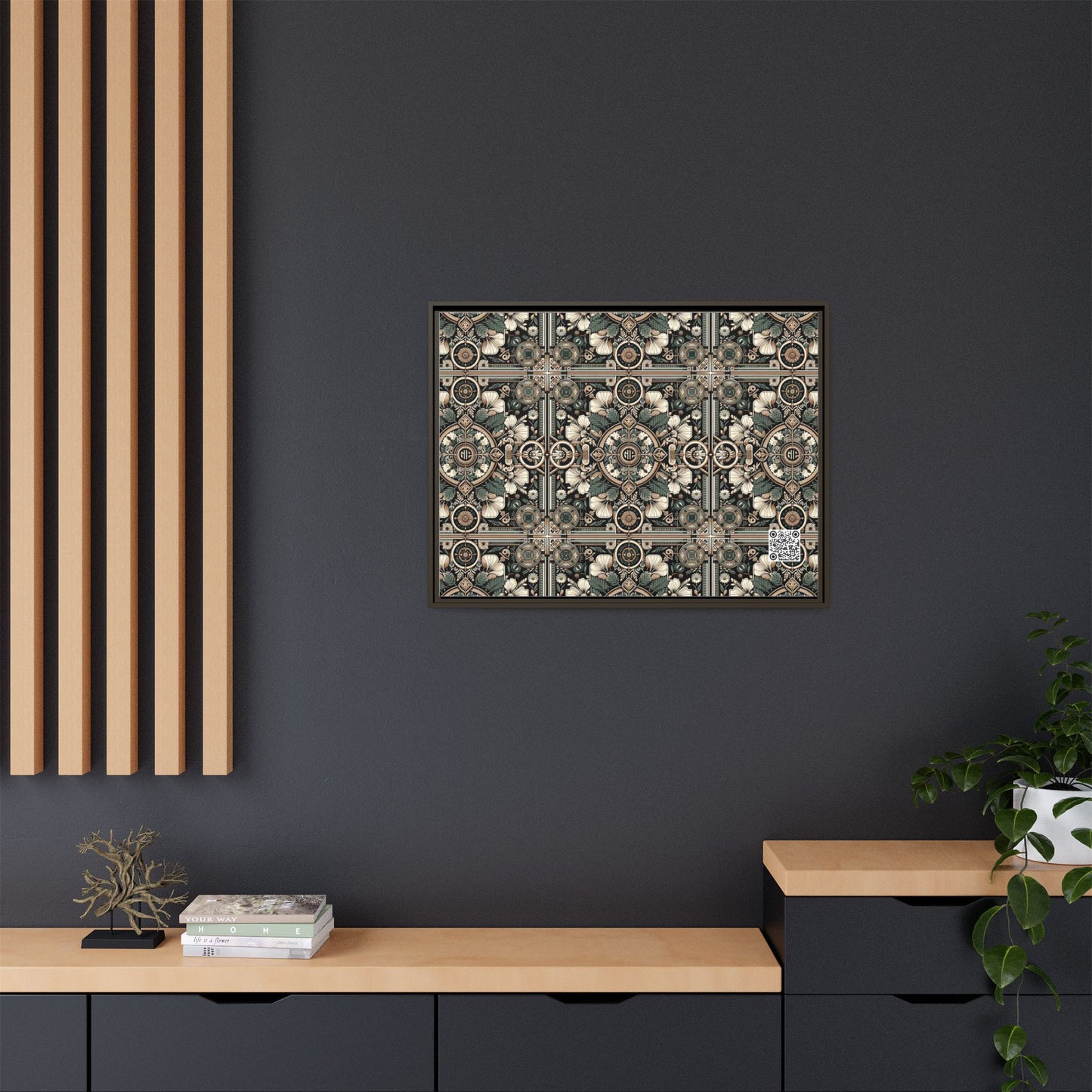 Cyber Garden Party Tech Garden Extravaganza Matte Canvas, Framed (multi-Color) - 8404 Design-66 A