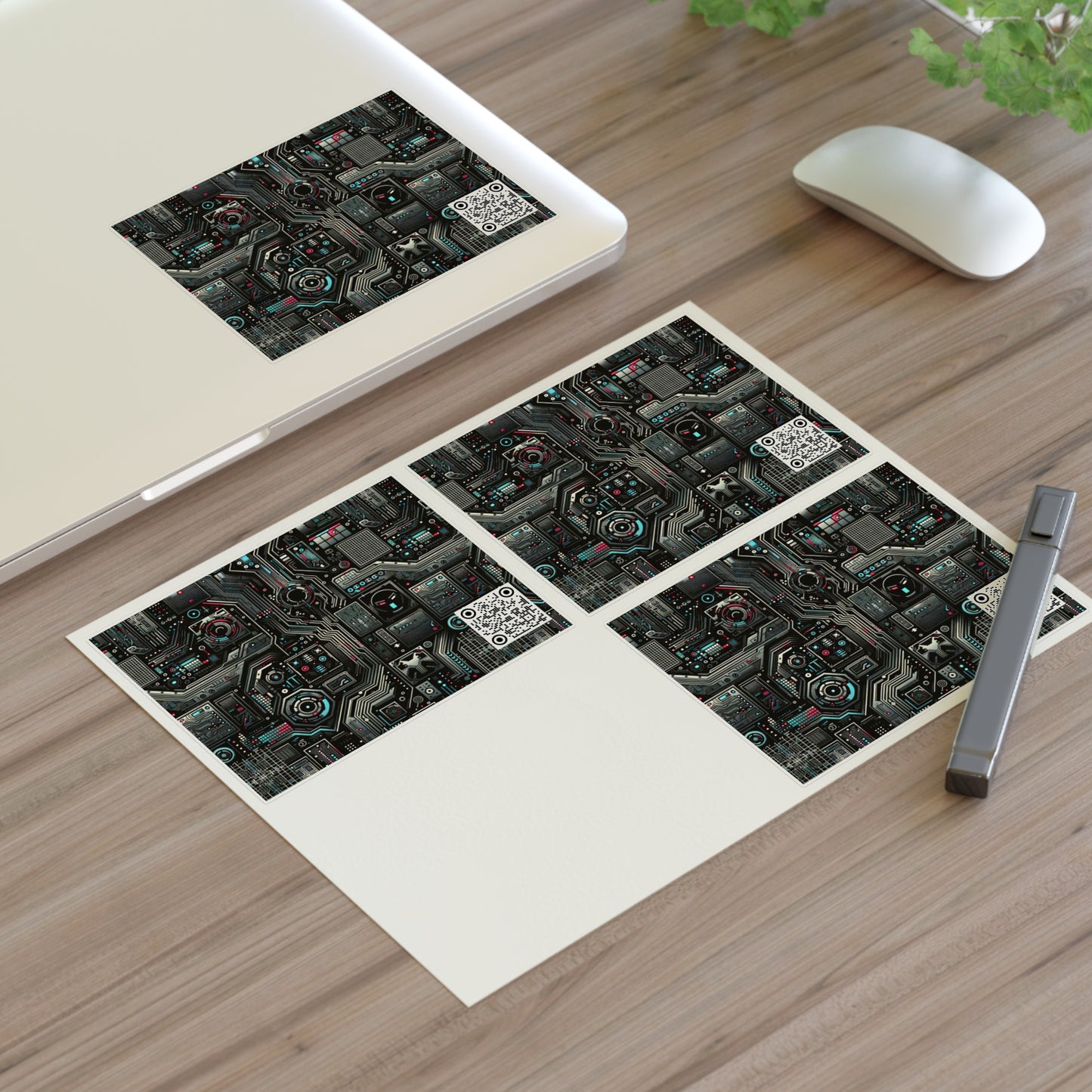 Tech Noir Aesthetics Sleek Tech Streetwear Sticker Sheets - 8404 Design-52