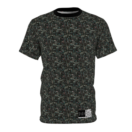 Tech Noir Aesthetics Sleek Tech Streetwear Unisex Cut & Sew Tee - 8404 Design-52