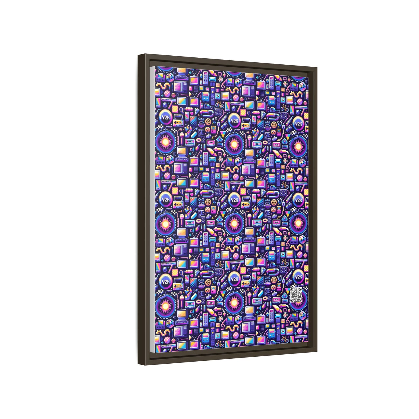 Digital Nostalgia Modern Retro Fusion Matte Canvas, Framed (multi-Color) - 8404 Design-64 B