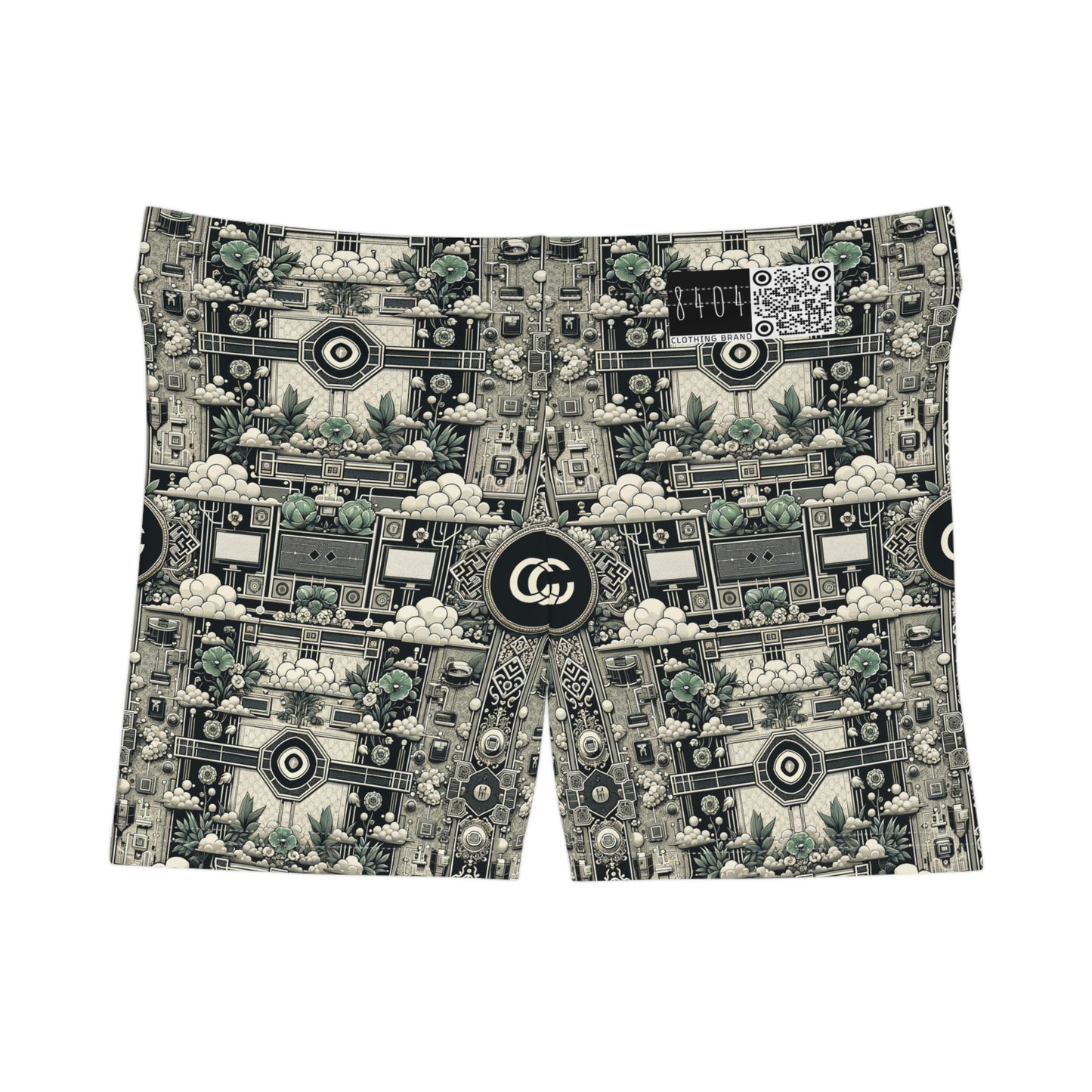 Cyber Garden Party Tech Garden Extravaganza Women's Shorts - 8404 Design-54