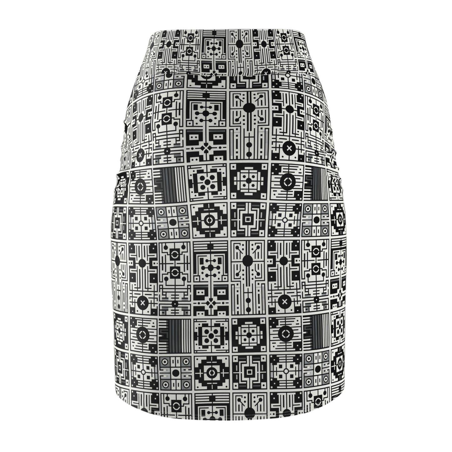 Digital Minimalism Minimalist Tech Women's Pencil Skirt - 8404 Design-55