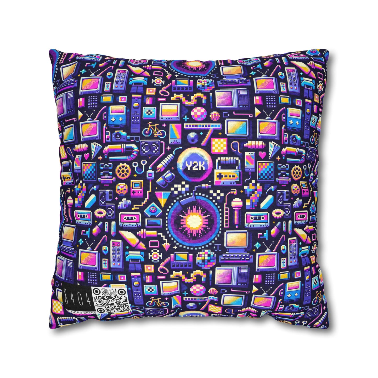 Digital Nostalgia Modern Retro Fusion Spun Polyester Square Pillowcase - 8404 Design-64