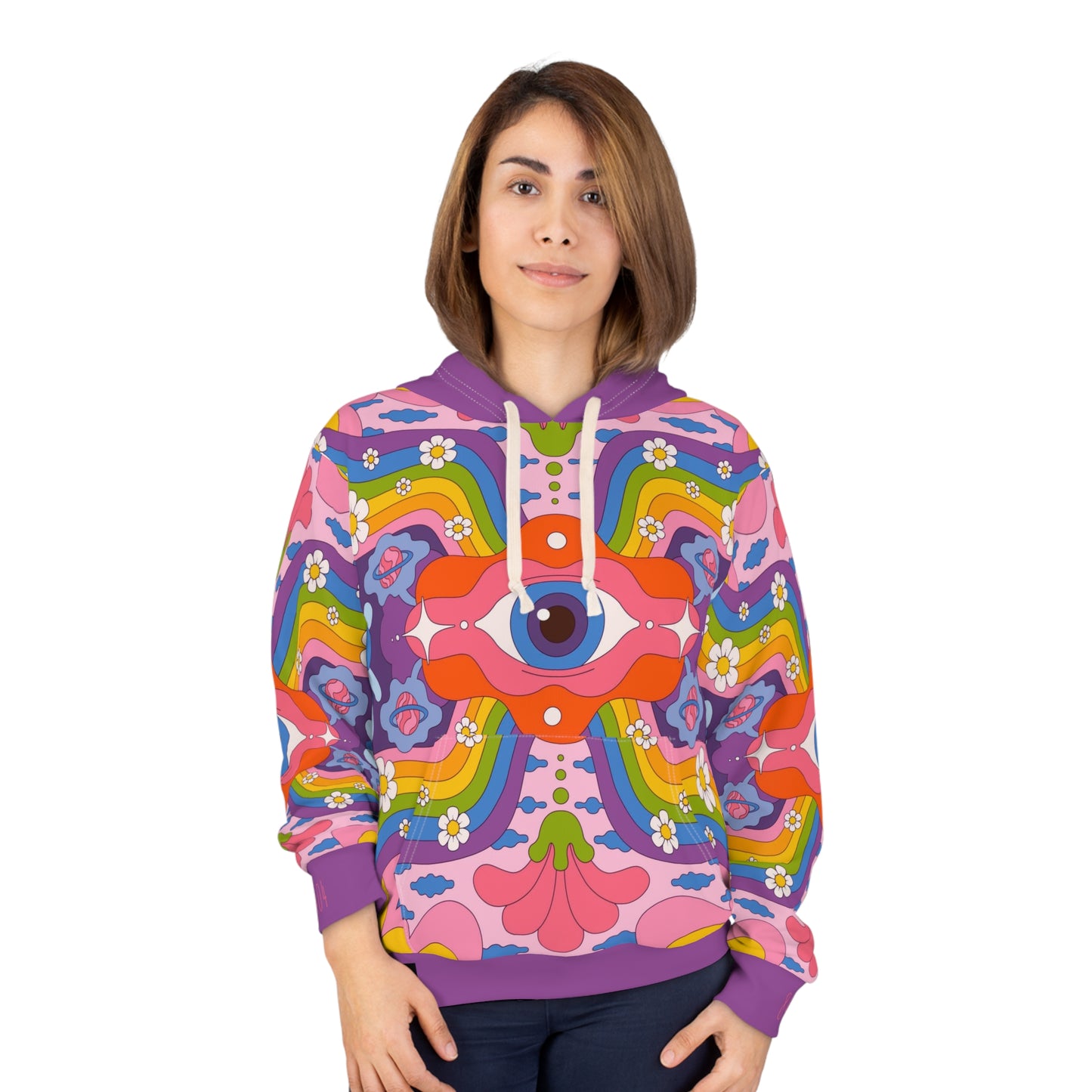 8404's Unisex Adult "the Eye of Trance in Purple" Fashion Pullover Hoodie
