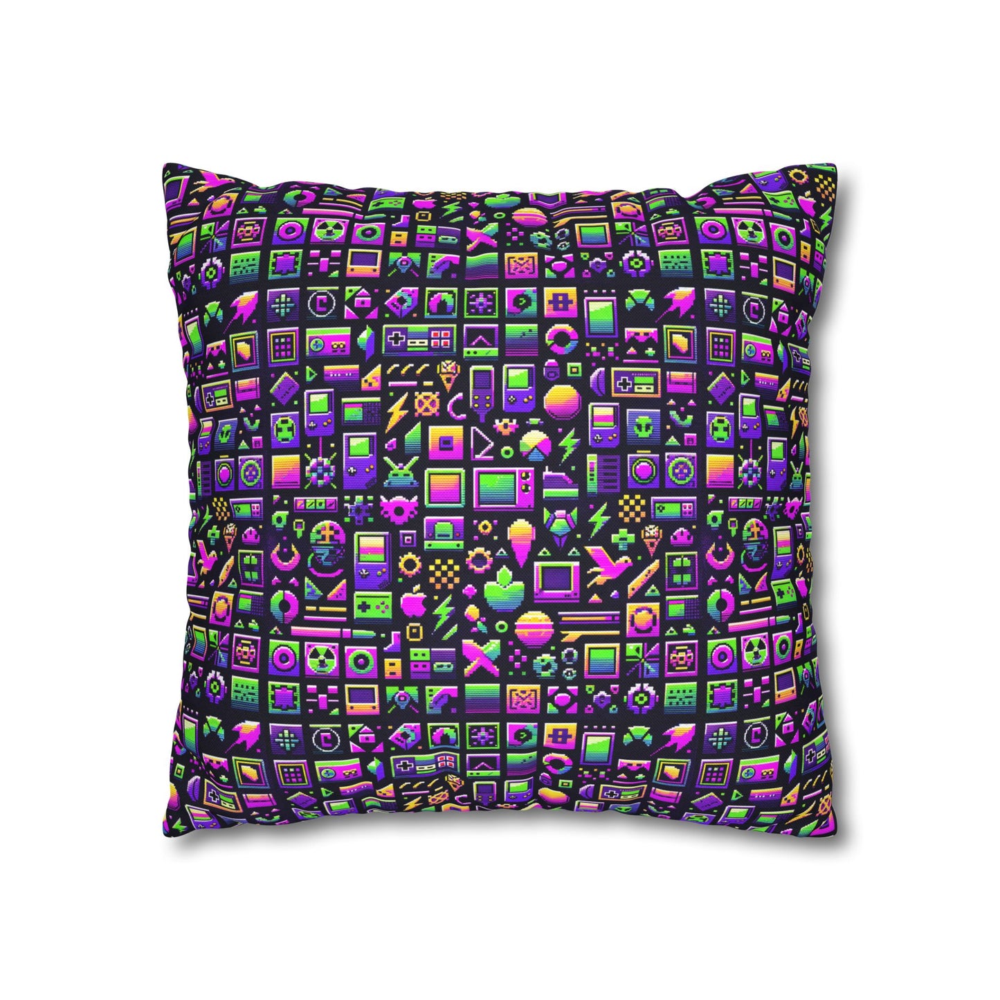 Digital Nostalgia Remix Modern Vintage Fusion Spun Polyester Square Pillowcase - 8404 Design-49