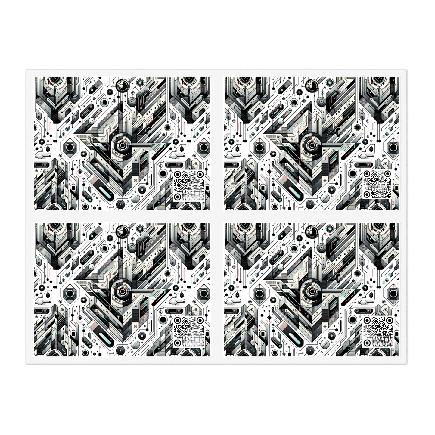 Tech-Infused Streetwear Tech-Forward Minimalism Sticker Sheets - 8404 Design-51