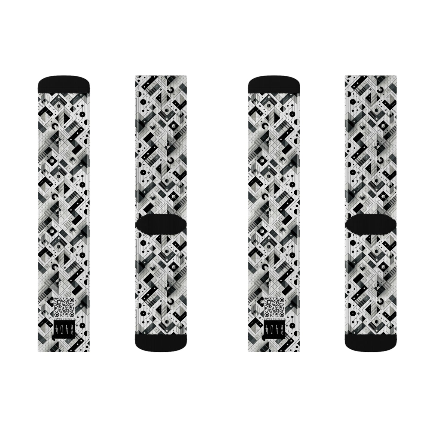 Digital Minimalism Minimalist Tech Sublimation Socks - 8404 Design-69