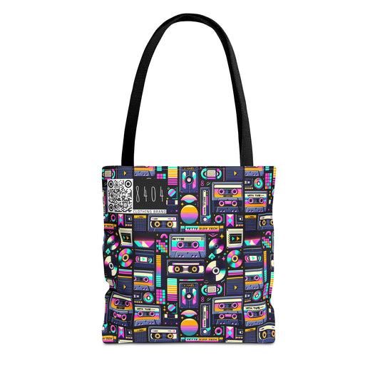 Digital Nostalgia Tech-Inspired Retro Fusion Tote Bag - 8404 Design-48