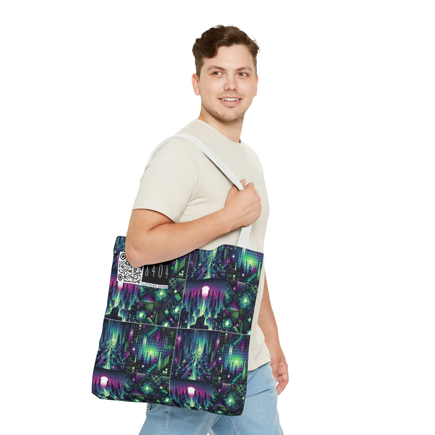 Tech Noir Aesthetics Tech-Forward Urban Dystopia Tote Bag - 8404 Design-54