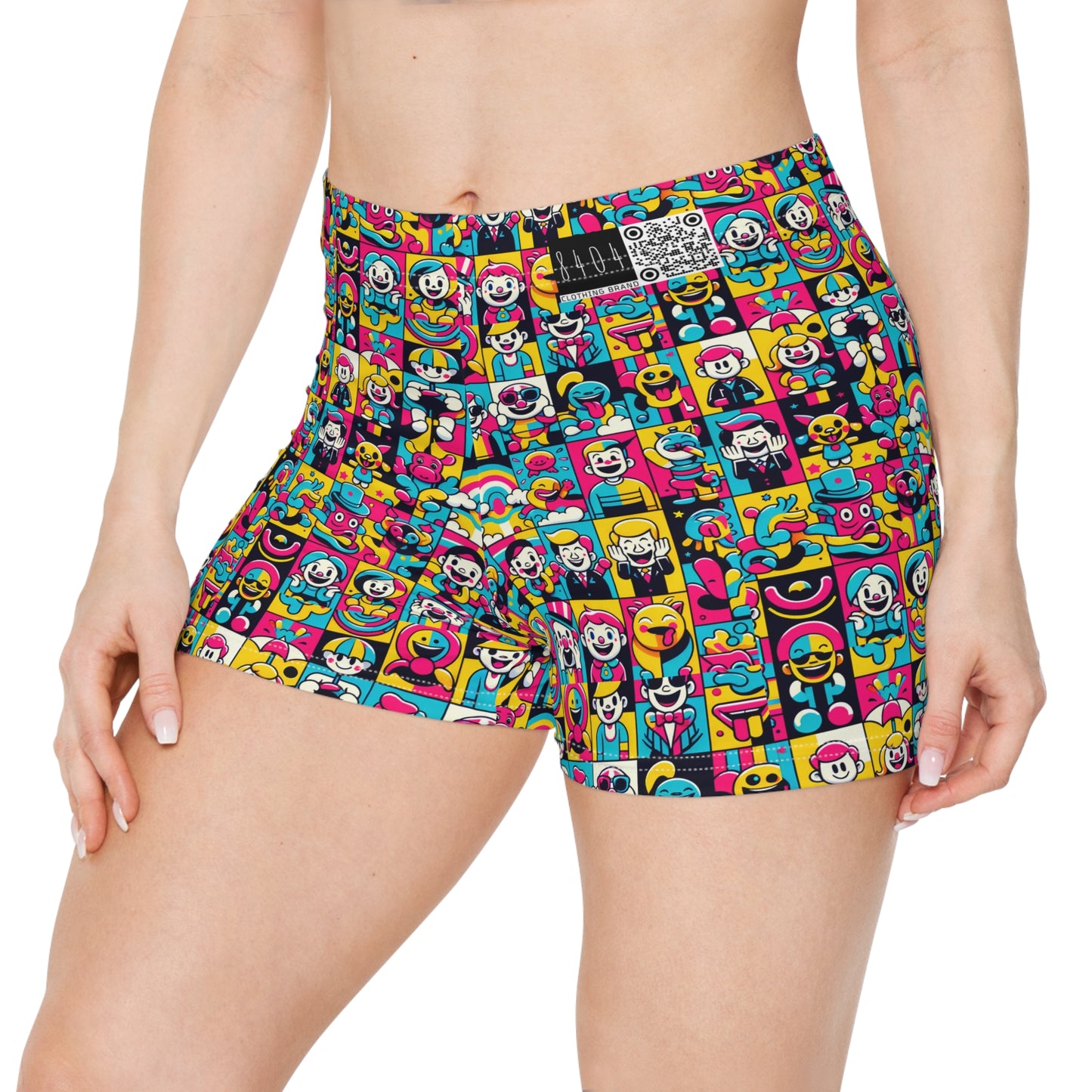 Neon Pop Playful Pop Culture Mashup Women's Shorts - 8404 Design-60