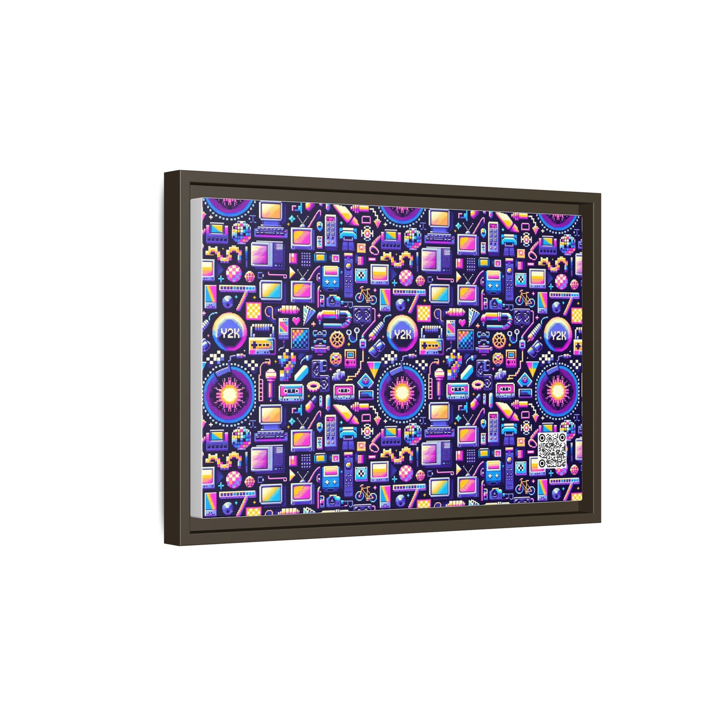Digital Nostalgia Modern Retro Fusion Matte Canvas, Framed (multi-Color) - 8404 Design-64 B