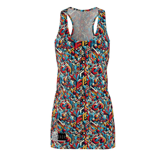 Neo-Traditional Street Art Modern Street Art Fusion Women's Cut & Sew Racerback Dress - 8404 Design-67