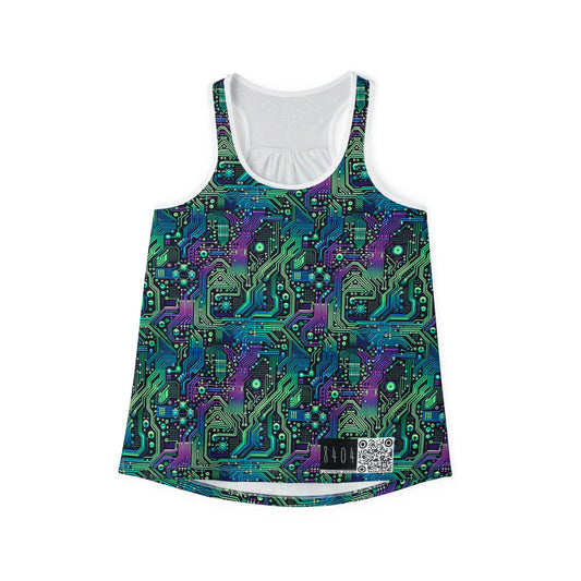 Tech-Infused Neon Tech-Forward Streetwear Women's Tank Top - 8404 Design-66